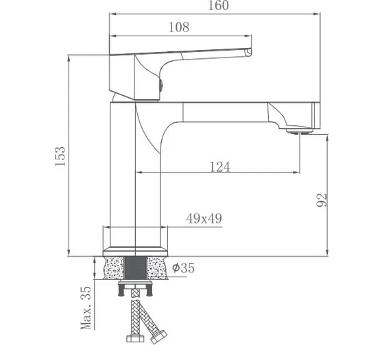 Смеситель для раковины HAIBA черный HB10512-7 00336441