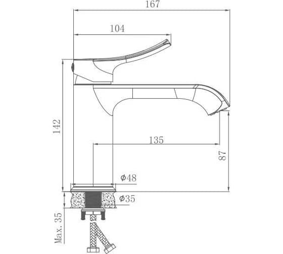 Смеситель для раковины HAIBA черный HB10553-7 00336426