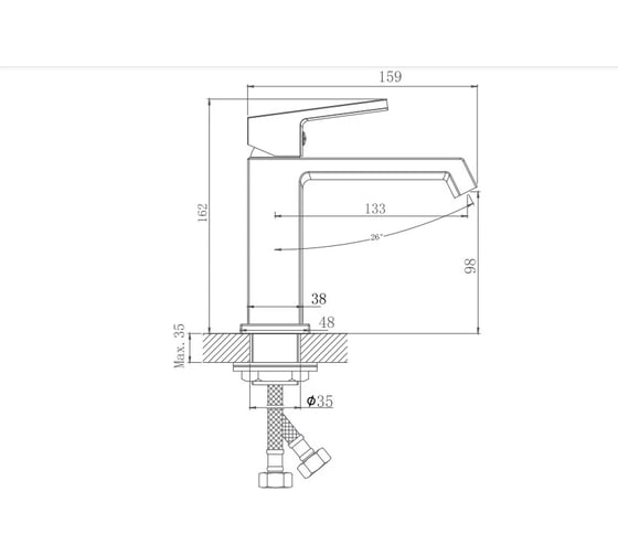 Смеситель для раковины HAIBA оружейная сталь HB10575-3 00336434