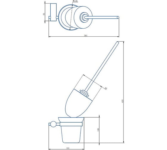 Ершик HAIBA хром HB8410