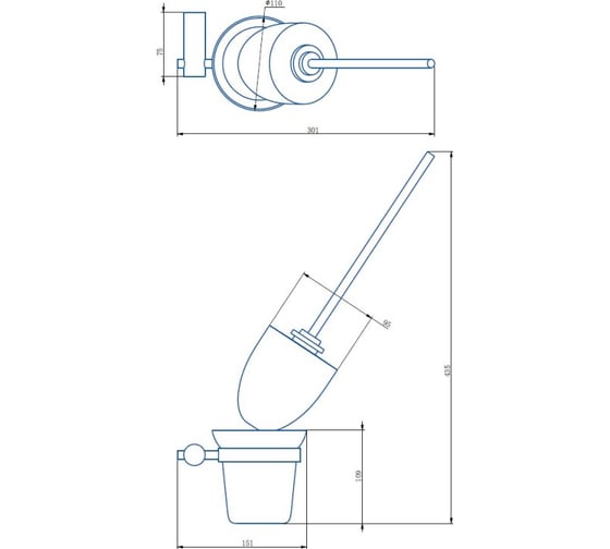 Ершик HAIBA черный HB8410-7