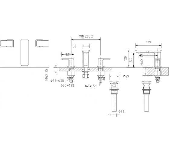 Смеситель для раковины Bravat Phillis F256101C-ENG