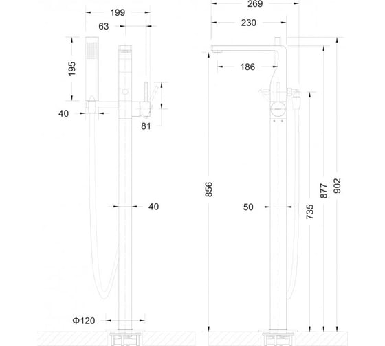 Отдельностоящий смеситель Bravat Arc F66061C-B3-ENG