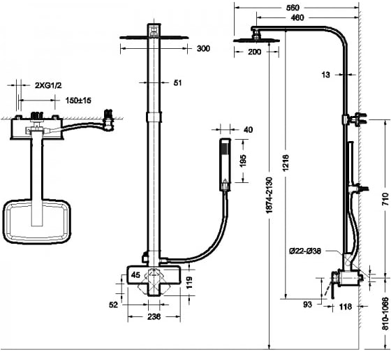 Душевой гарнитур Bravat Phillis F956101C-A-ENG 00-00248768