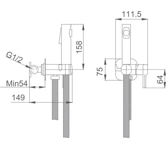 Смеситель с гигиенической лейкой Haiba HB5518 хром (336442) 00336442