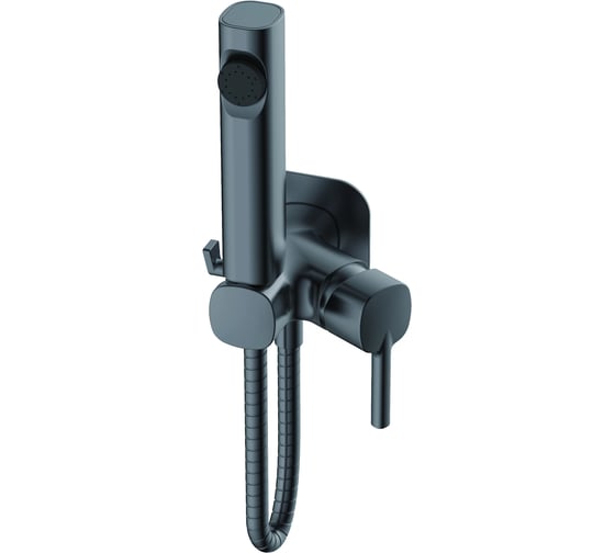 Смеситель с гигиенической лейкой Haiba HB5518-3 оружейная сталь (336443) 00336443