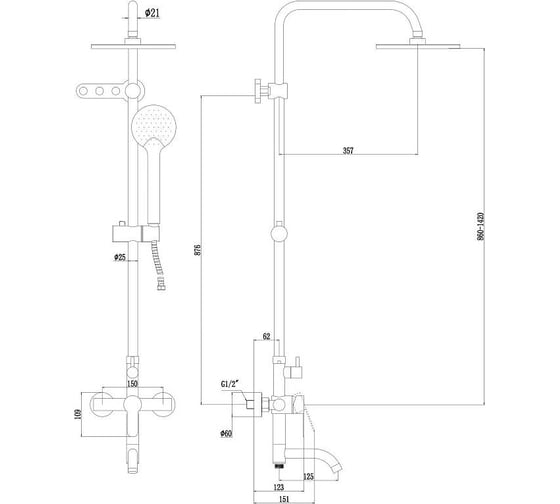 Душевая стойка Fmark FS8246H