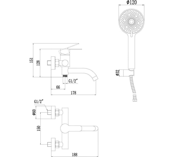 Смеситель для ванны Fmark FS8206W