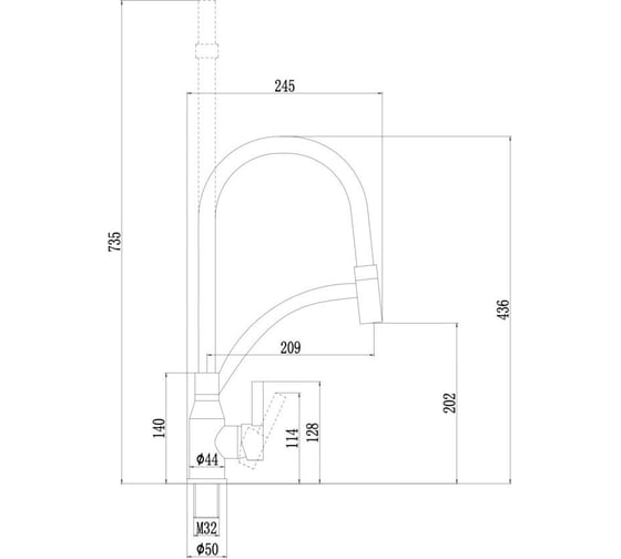 Смеситель для кухонной мойки Fmark FS8244A-02