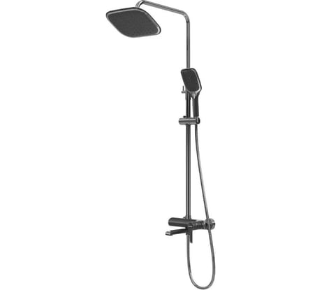 Душевая стойка Grossman Alba с верхним душем, ручной лейкой и смесителем, хром с черным 500.K35.06.100/210