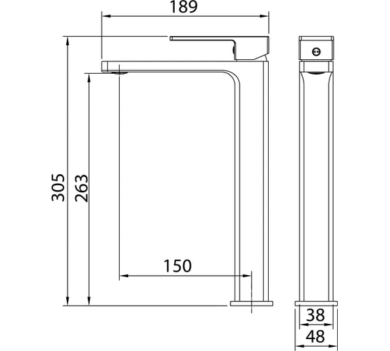 Смеситель для раковины высокий Grossman Style черный матовый 520.K35.05.210