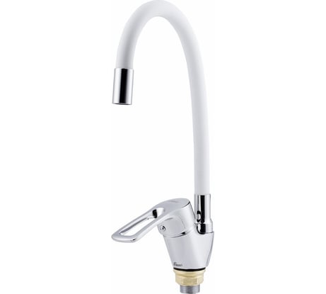 Смеситель для кухни FAUZT гибкий излив, тип См-МОЦБА, белый FZs-833-W129