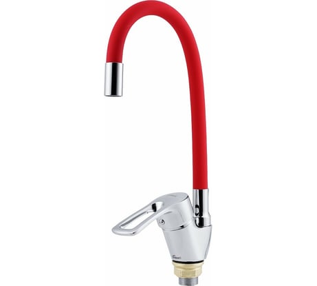Смеситель для кухни FAUZT гибкий излив, тип См-МОЦБА, красный FZs-833-R129