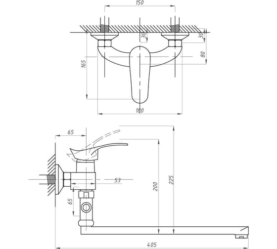 Смеситель для ванны с душем FAUZT тип См-ВУОРНШлА FZs-814-124