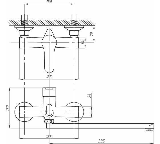 Смеситель для ванны с душем FAUZT тип См-ВУОРНШлА FZs-240-B101