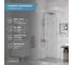 Душевая перегородка, ограждение Reflexion home Walk in 200x100 см, прозрачное закаленное стекло 8 мм, хромированный профиль RX200100CCR-17 3