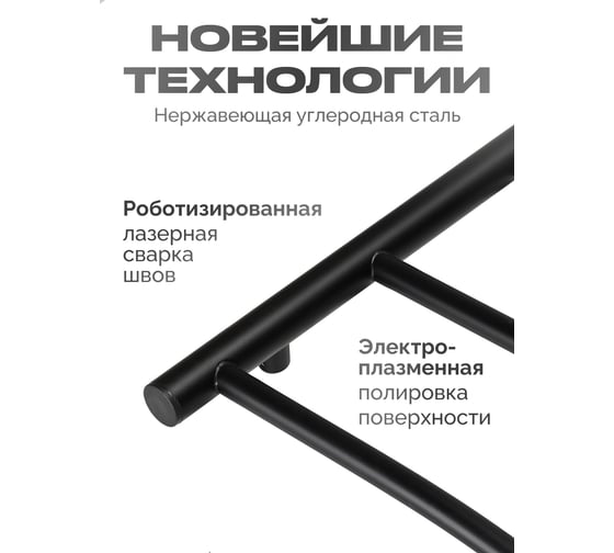 Полотенцесушитель BAUMARK Vega 80/50 Электрический чёрный матовый BM01085H