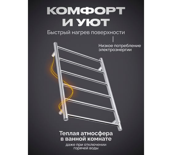 Полотенцесушитель BAUMARK Atiko 80/50 Электрический полированный BM02085