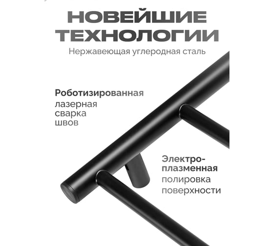 Полотенцесушитель BAUMARK Atiko 80/50 Электрический чёрный матовый BM02085H