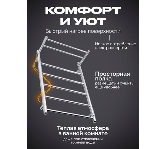 Полотенцесушитель BAUMARK Green 80/50 Электрический полированный BM04085