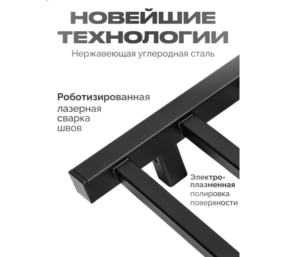 Полотенцесушитель BAUMARK Stark 60/50 Электрический чёрный матовый BM06065H