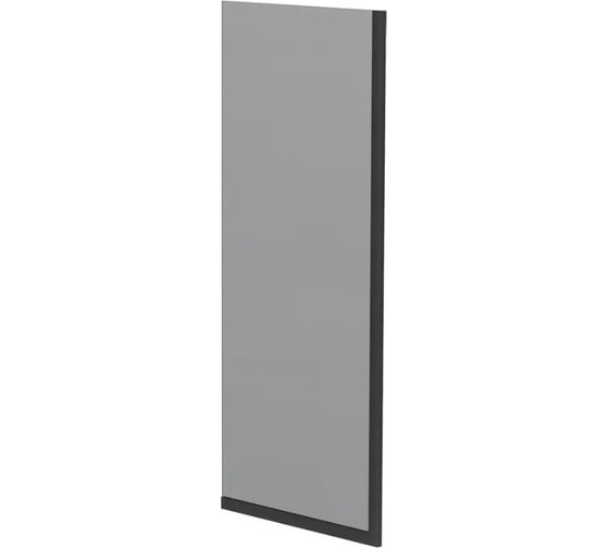 Стеклянная перегородка, ширма на борт ванны Reflexion home Reflexion 140x50см фиксированная, тонированное закаленное стекло 8мм, черный профиль RX14050TBL-04 1