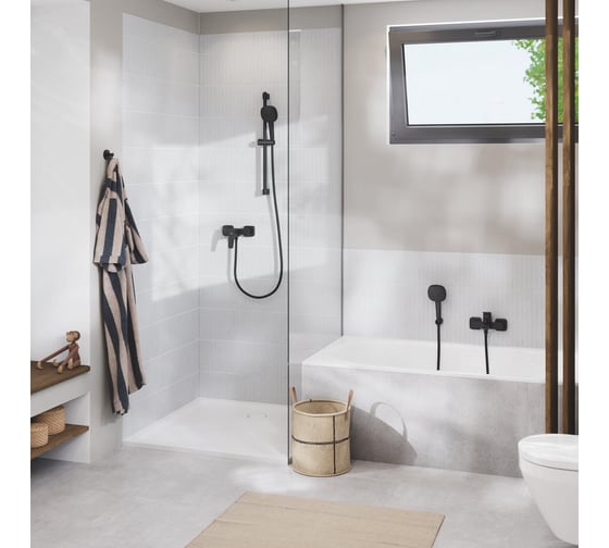 Душевой гарнитур GROHE Tempesta Cube 110 2jet со штангой 60 см, матовый черный 267482433