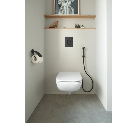Набор для гигиенического душа GROHE Tempesta-F 30 1jet с держателем и шлангом, матовый черный 1025302431