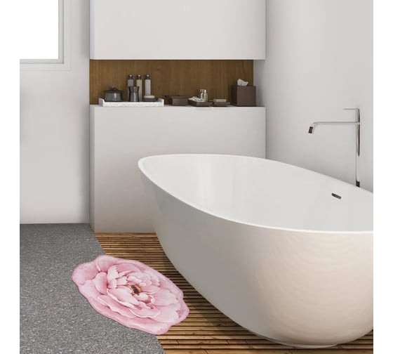 Коврик для ванной Этель Bloom with grace 67x57±2см, 100% п/э, велюр 9406665