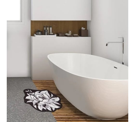 Коврик для ванной Этель Magnolia 53x63±2см см, 100% п/э, велюр 9406667