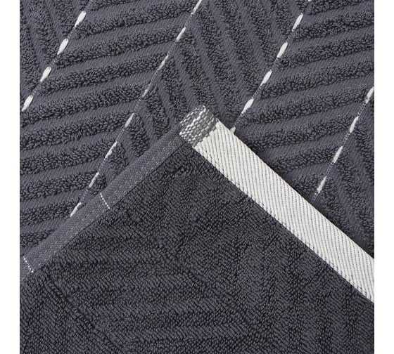 Махровый коврик Этель Lines, цвет тёмно-серый, 50x70 см, 100% хлопок, 750 г/м2 9848973