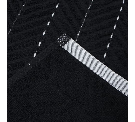 Махровый коврик Этель Lines, цвет чёрный, 50x70 см, 100% хлопок, 750 г/м2 9848975