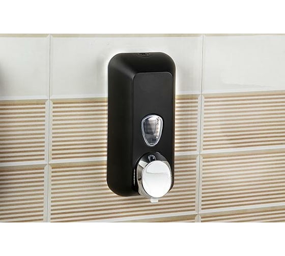 Дозатор для картриджей мыла-пены Nofer пластиковый, Black. 500 мл 03012.BK