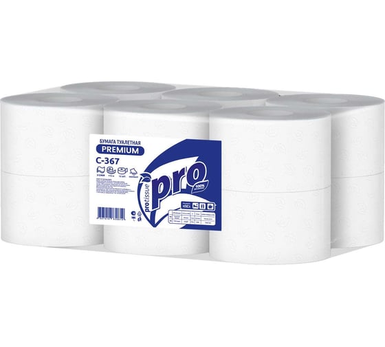 Туалетная бумага Protissue Instant двуслойная, водорастворимая, с центральной вытяжкой, 12 рулонов по 112 м С367 25355