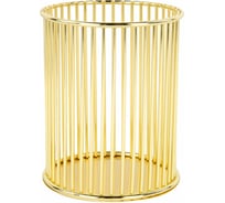 Органайзер стаканчик для косметики и мелочей ОФИСМАГ MONTE VITA, металлический, 100x80 мм, золото, 272484