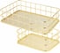 Органайзер для косметики корзинка 2 штуки из металла ОФИСМАГ MONTE VITA:24x16x6,3см+17x12x6см, золото, 272483 1