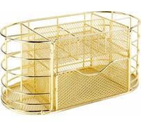 Органайзер для косметики и мелочей металлический ОФИСМАГ 9 секций, MONTE VITA, 105x218x110 мм, золото, 272475