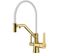 Смеситель для кухни со съемным изливом и подключением к фильтру RAGLO золотой сатин R80.62.03