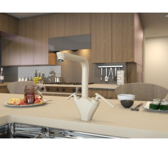 Смеситель для кухни Elghansa KITCHEN Color для фильтра 56A5981-Champagne