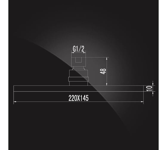 Верхний душ Elghansa SquareLine латунь, прямоугольный, 220х145х10 мм CER05