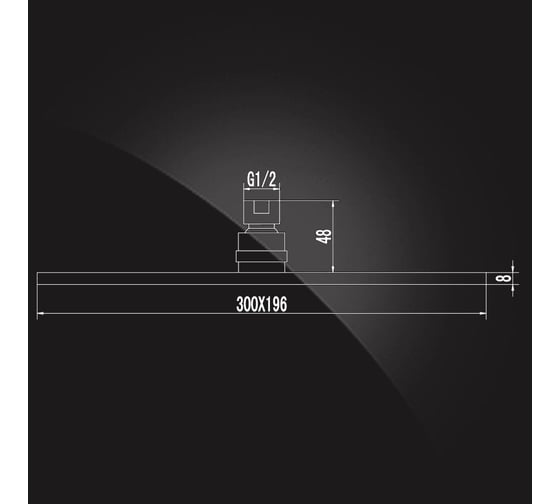 Верхний душ Elghansa SquareLine латунь, прямоугольный, 300х196х8 мм CER06