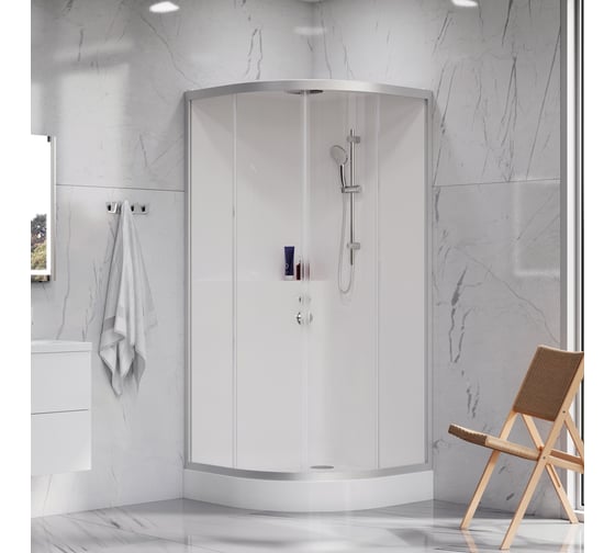 Душевая кабина AM.PM Gem 90x90, профиль матовый хром, стекло прозрачное W90C-333-090WTA