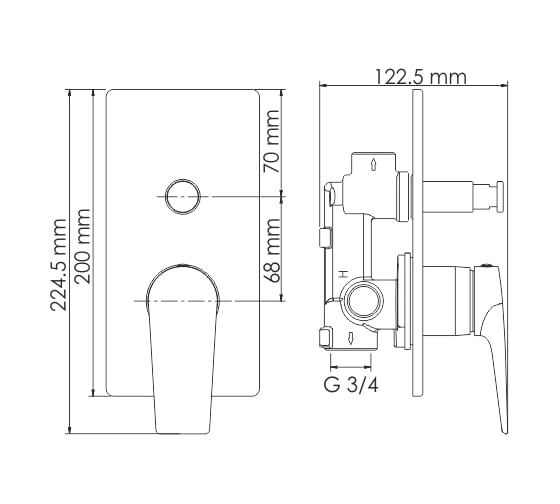 Смеситель для ванны и душа WasserKRAFT Wiese 8461