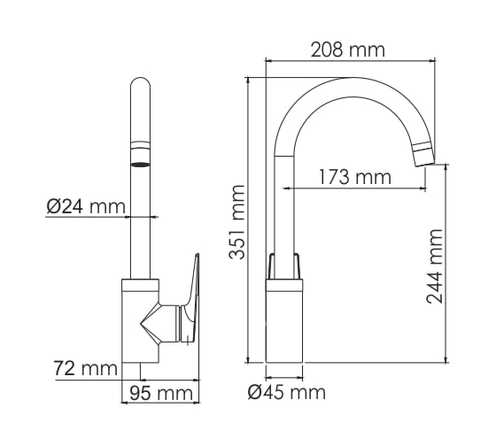 Смеситель для кухни WasserKRAFT Wiese 8407