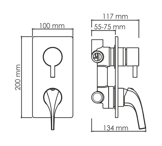 Смеситель для ванны и душа WasserKRAFT Sauer 7171