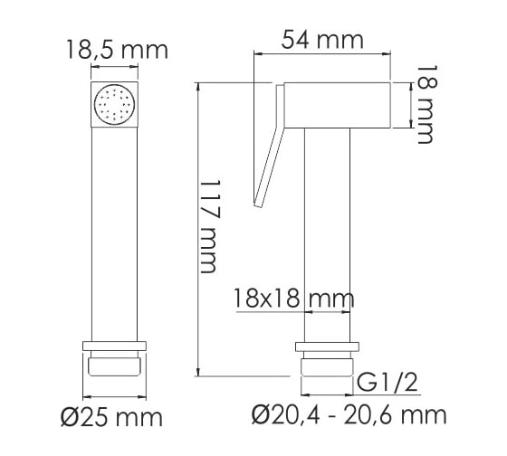 Гигиеническая лейка с фиксатором WasserKRAFT A214