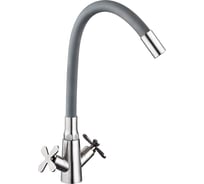 Смеситель для кухни СоюзКран силиконовый излив, кер. кран-буксы 1/2, серый, нерж.сталь, SS01-С242 567-004