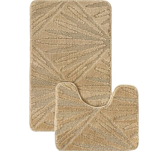 Комплект ковриков для ванной комнаты dekorelle Bravo, бежевый, размер 50x80см+50x40см Brk10-4 1