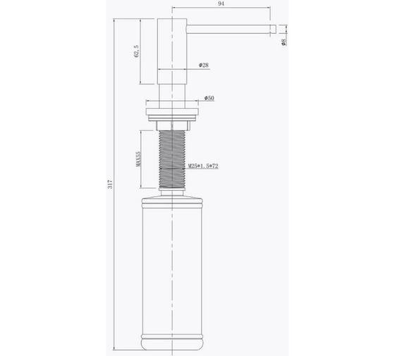 Кухонный диспенсер для моющего средства RAGLO графит R720.09 R720.02.09