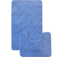 Комплект ковриков для ванной комнаты Dekorelle Bravo, голубой, разм.50x80см+50x40см Brk09-1